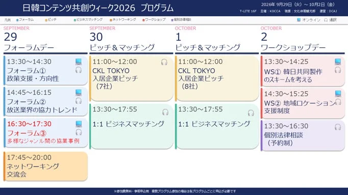 日韓コンテンツ共創ウィーク2026プログラム