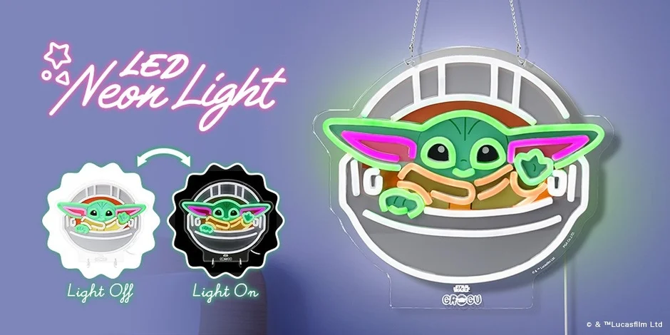 「スター・ウォーズ」ファン必見！お部屋が癒やしの空間に変わる「グローグー」デザインのLEDネオンライトが登場