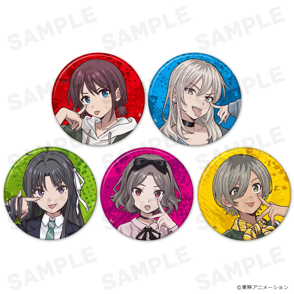 アニメ「ガールズバンドクライ」缶バッジ5個セット、マグカップ、アクリルキーリング、厚みアクリルスタンド、クリアファイルの受注を開始しました！
